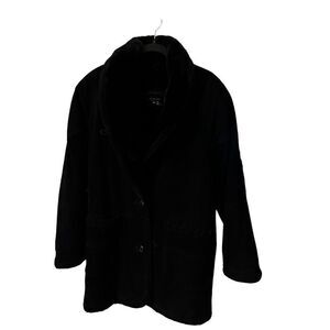 Pelle ~ Black Suede Leather Jacket ~ Faux fur interior lining ~ size Medium